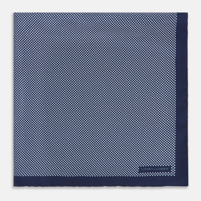 Polka dot Denim Pocket Square in Silk Image 2