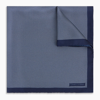 Polka dot Denim Pocket Square in Silk Image 4