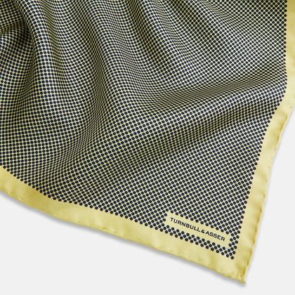 Polka dot Yellow Pocket Square in Silk Image 1
