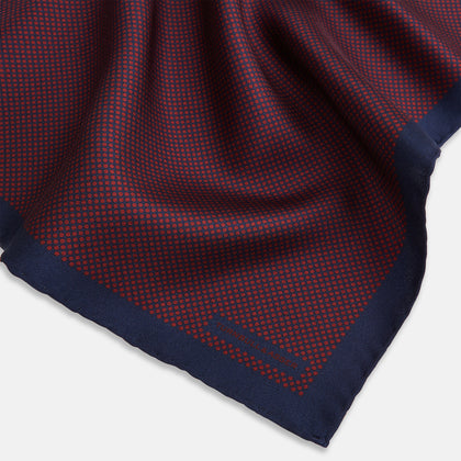 Polka dot Burgundy Pocket Square in Silk Image 1