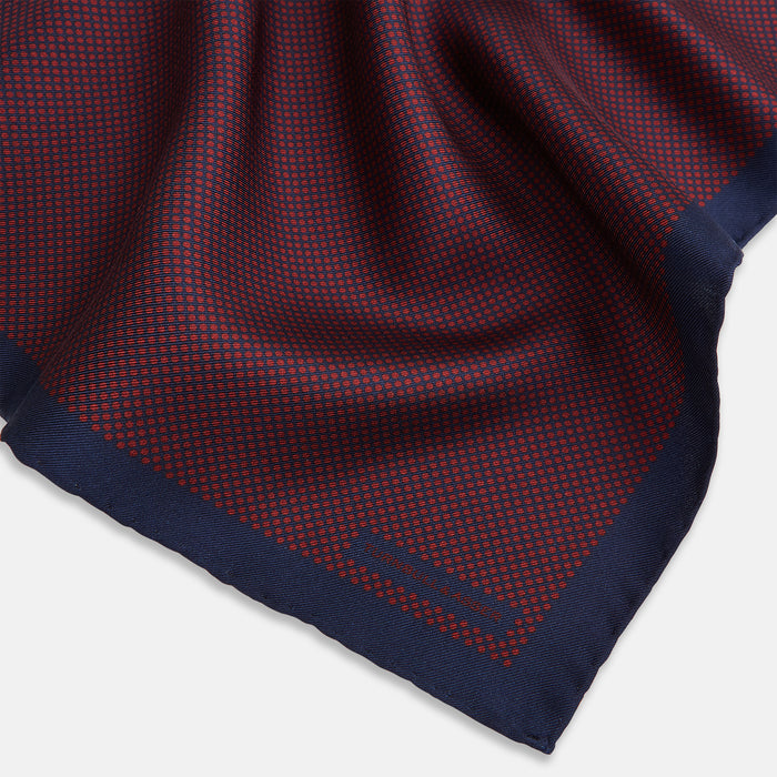 Polka dot Burgundy Pocket Square in Silk Image 1