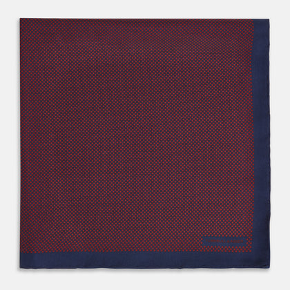 Polka dot Burgundy Pocket Square in Silk Image 2