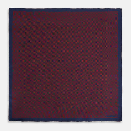 Polka dot Burgundy Pocket Square in Silk Image 3
