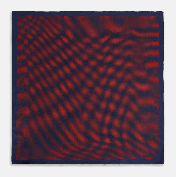 Polka dot Burgundy Pocket Square in Silk Image 3