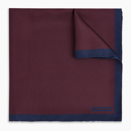 Polka dot Burgundy Pocket Square in Silk Image 4