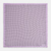 View 4 of product Crafted by Turnbull & Asser UK, the Geometric Lilac Pocket Square in Silk features an elegant square pattern in lilac hues, accented by a solid lavender border. When folded, it tastefully displays a glimpse of the sophisticated patterned underside.