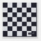 A square silk pocket square featuring a navy-on-white chequered pattern, labeled Turnbull & Asser UK with 2 of 20 in the bottom right corner—part of the limited edition Chequered Navy on White Frame Pocket Square from the Driver’s Capsule Collection.