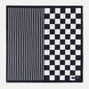 View 3 of product A chequered navy on navy frame silk pocket square from Turnbull & Asser UK, this piece is a limited edition from the Driver’s Capsule Collection, featuring “Turnbull & Asser” and “2 of 20” printed in one corner.