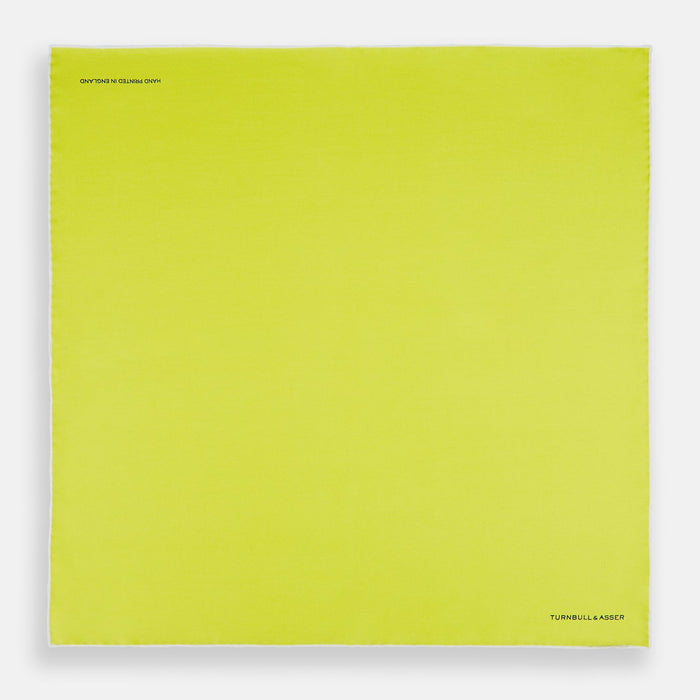 Canary Yellow Piped Silk Pocket Square Image 3