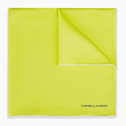 Canary Yellow Piped Silk Pocket Square Image 4