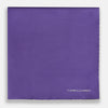 VIOLET AND ECRU PIPED SILK POCKET SQUARE