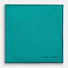 View 3 of product The Turquoise Piped Silk Pocket Square by Turnbull & Asser features dark blue edging and the brand’s logo, offering a sophisticated accent to formal outfits.
