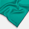 Turquoise Piped Silk Pocket Square