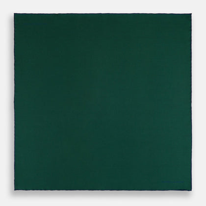 Petrol Green Piped Silk Pocket Square Image 3