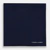 Dark Blue Piped Silk Pocket Square