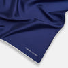 Mid Blue Piped Silk Pocket Square