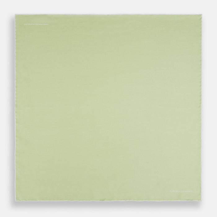 MINT AND ECRU PIPED SILK POCKET SQUARE Image 3