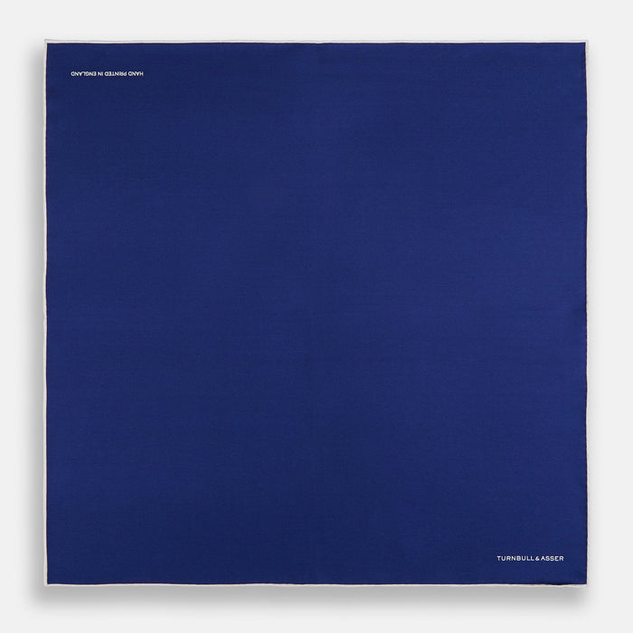 Royal Blue Piped Silk Pocket Square Image 3