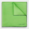 LIGHT GREEN AND BLACK PIPED SILK POCKET SQUARE