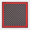 View 4 of product Dark Navy Floral Tile Silk Pocket Square OS