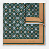 View 1 of product Forest Green Floral Tile Silk Pocket Square OS