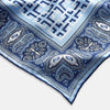 View 2 of product Blue Square-Patterned and Paisley Patterned Silk Pocket Square OS