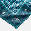 View 2 of product Turquoise Square-Patterned and Paisley Silk Pocket Square OS