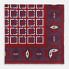 View 3 of product Red Square-Patterned and Paisley Patterned Silk Pocket Square OS