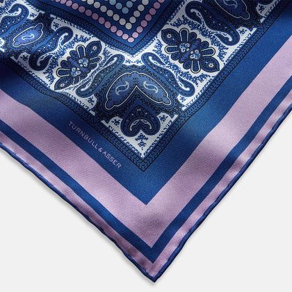 Azzurro Dots and Paisley Silk Pocket Square Image 1