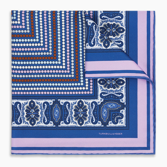 Azzurro Dots and Paisley Silk Pocket Square Image 4