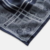 View 2 of product Navy Paisley Bandana Patterned Silk Pocket Square OS