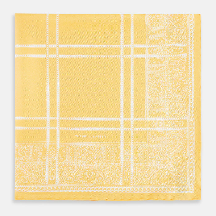 Banana Paisley Bandana Patterned Silk Pocket Square Image 2
