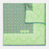 View 1 of product Fern Green Floral Tile and Paisley Silk Pocket Square OS