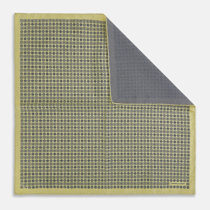 Rosette Yellow Pocket Square in Silk