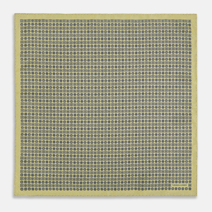 Rosette Yellow Pocket Square in Silk Image 4