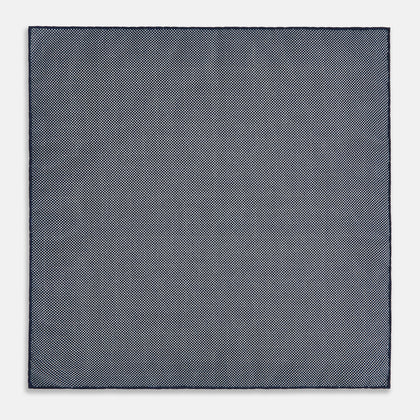 Checked Blue Pocket Square in Silk Image 5