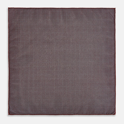 Checked Burgundy Pocket Square in Silk Image 6