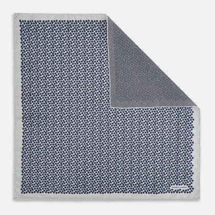 Floral Grey Pocket Square in Silk Image 2