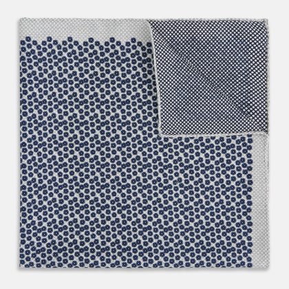 Floral Grey Pocket Square in Silk Image 3