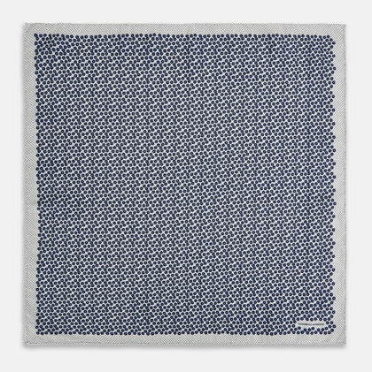 Floral Grey Pocket Square in Silk Image 4