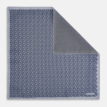 Floral Blue Pocket Square in Silk Image 2