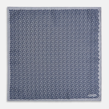Floral Blue Pocket Square in Silk Image 4