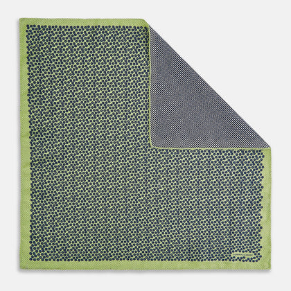 Floral Green Pocket Square in Silk Image 3