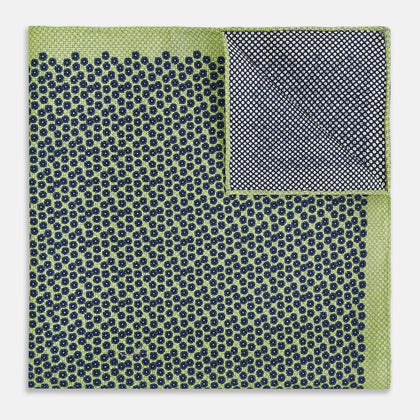 Floral Green Pocket Square in Silk Image 2