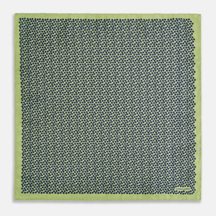 Floral Green Pocket Square in Silk Image 4