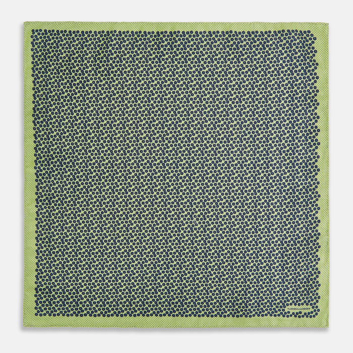 Floral Green Pocket Square in Silk Image 4
