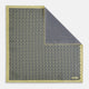Introducing the Floral Yellow Pocket Square in Silk by Turnbull & Asser UK—a sophisticated square accessory featuring a vibrant yellow border and a black-and-white geometric dot pattern. One corner is tastefully folded to reveal its double-sided design, showcasing a smaller, denser dot motif on the reverse. Perfect for adding a modern touch of flair to any outfit or setting.