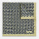 Introducing the Floral Yellow Pocket Square in Silk by Turnbull & Asser UK—a sophisticated square accessory featuring a vibrant yellow border and a black-and-white geometric dot pattern. One corner is tastefully folded to reveal its double-sided design, showcasing a smaller, denser dot motif on the reverse. Perfect for adding a modern touch of flair to any outfit or setting.