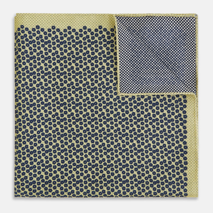 Floral Yellow Pocket Square in Silk Image 3