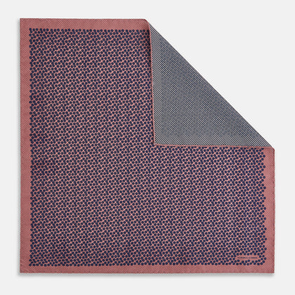 Floral Pink Pocket Square in Silk